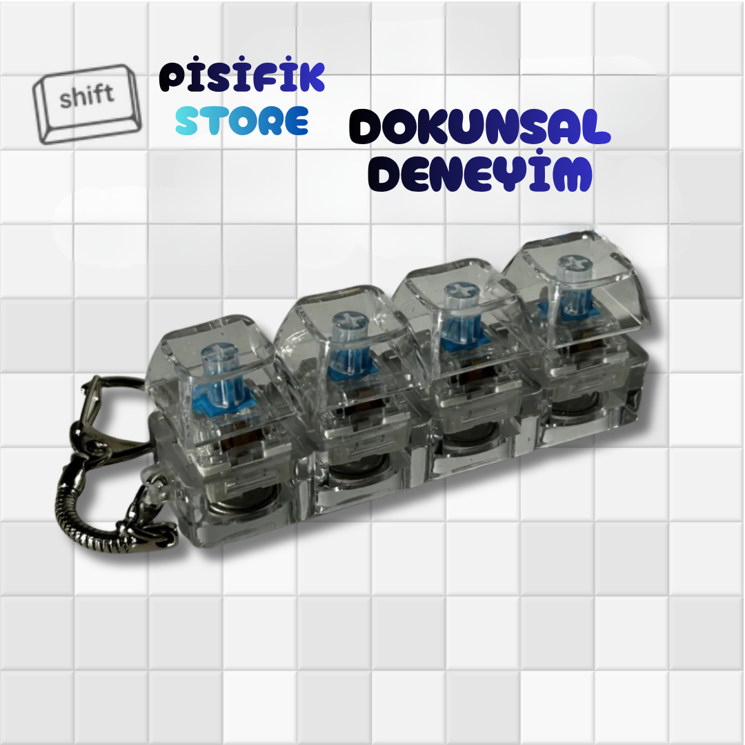 Pisifik Store - Işıklı Şeffaf Klavye Anahtarlık