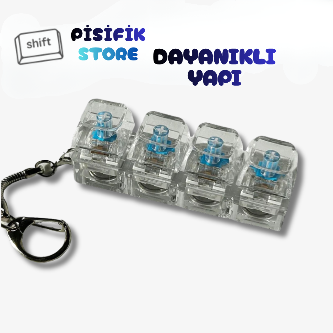 Pisifik Store - Işıklı Şeffaf Klavye Anahtarlık